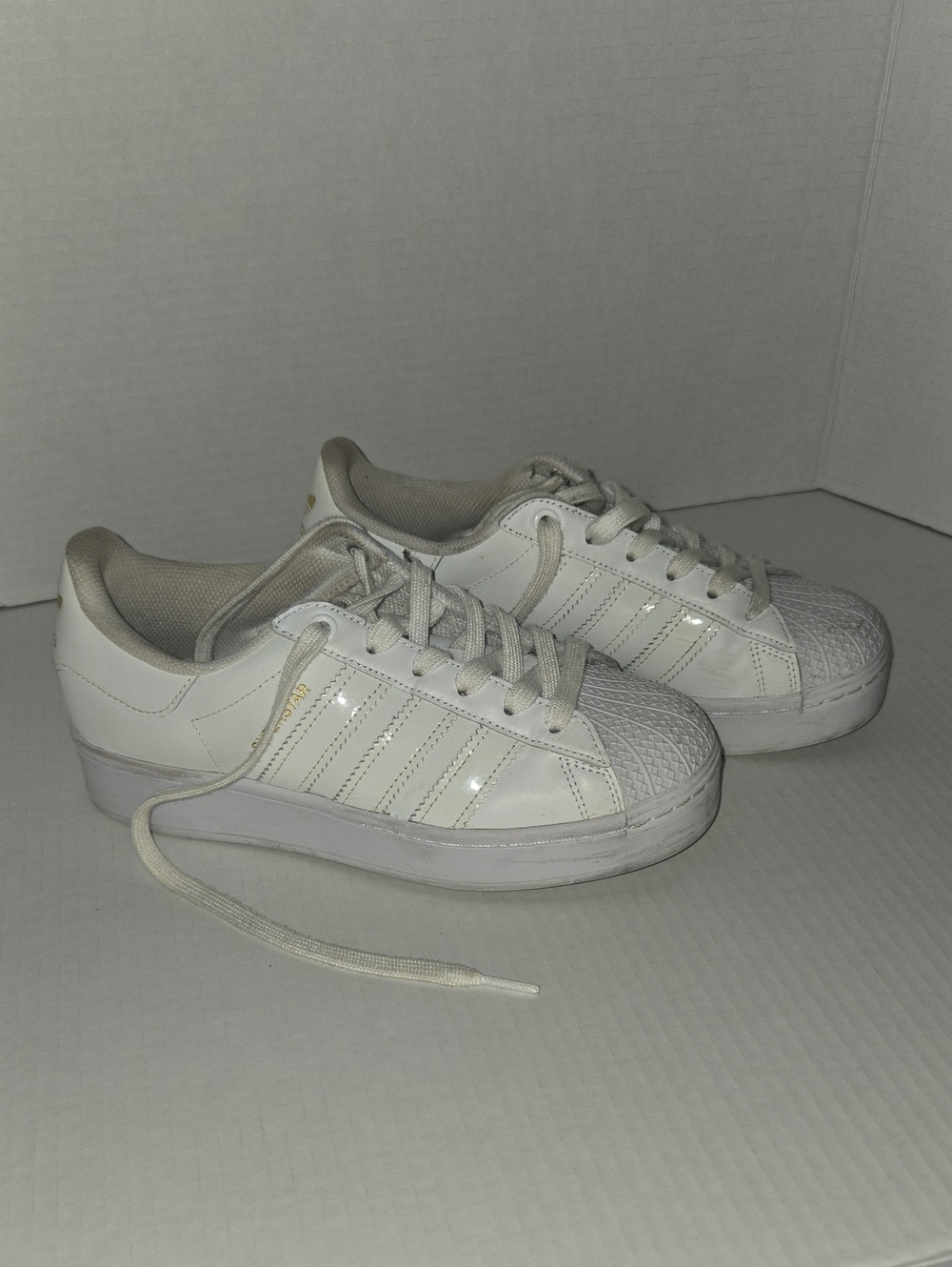 adidas White Classic Shell-Toe Low-Top Sneakers